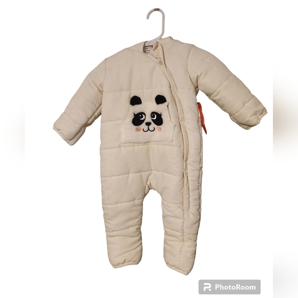 wonder nation Other - Brand New 3-6 Months Infant Wonder Nation White Panda Bunting Pram Snows…